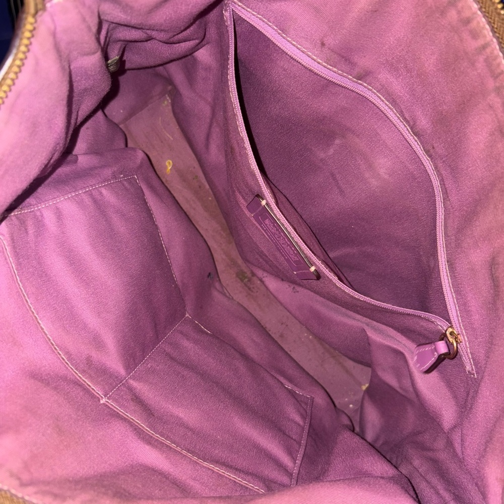 Coach Brown and Purple Signature Tote - Picture 3 of 6